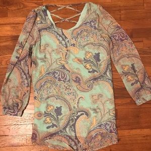 Mint and purple paisley dress